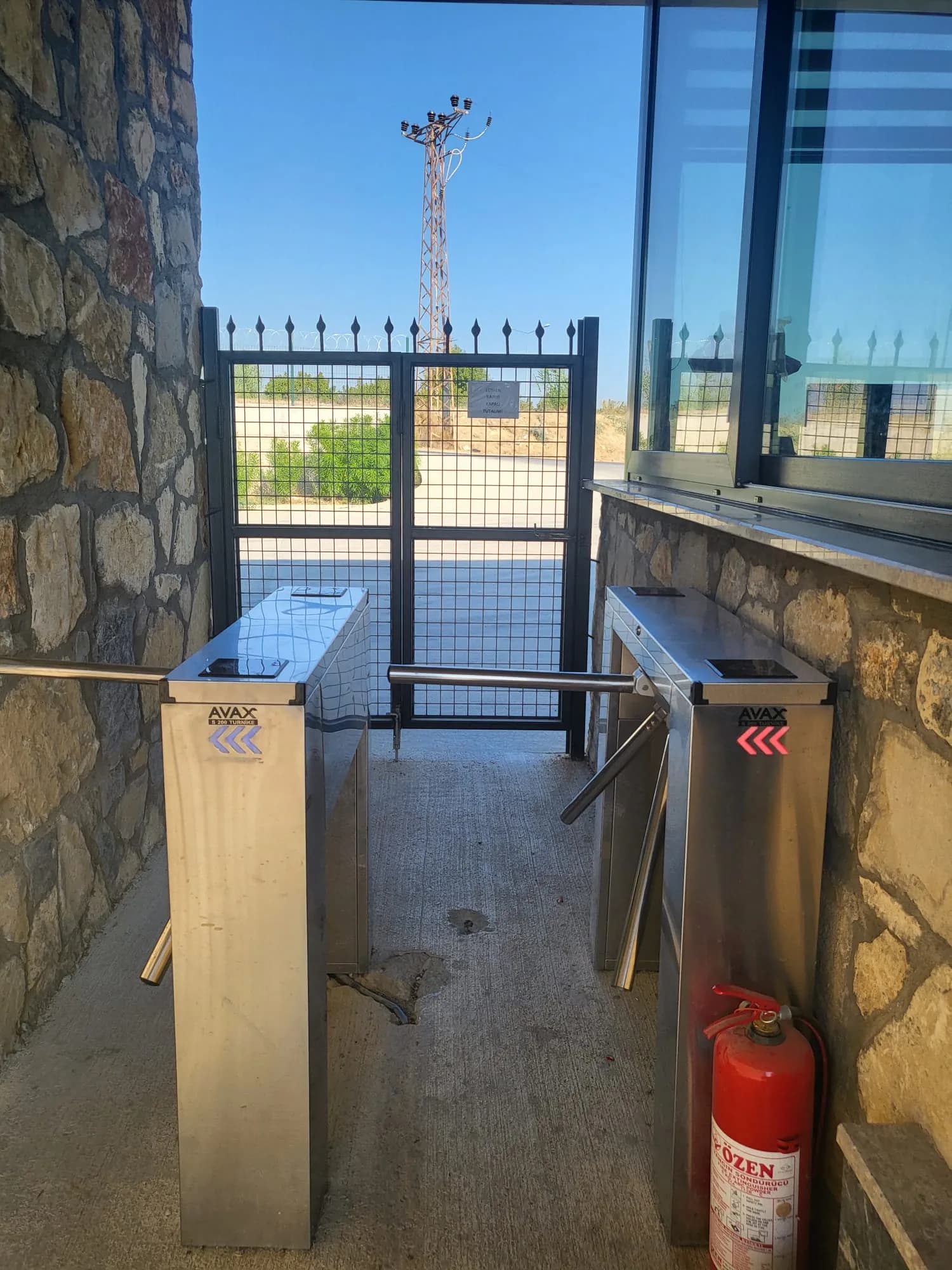 Personnel turnstile at the factory entrance