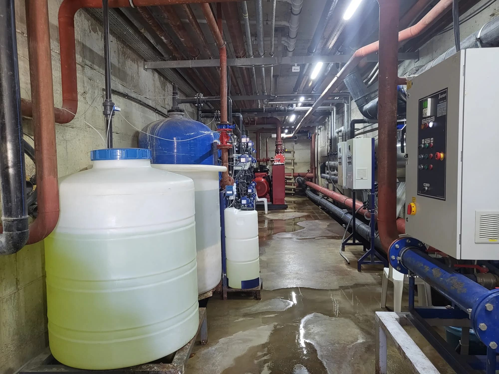 Tanks in the clean-water treatment system
