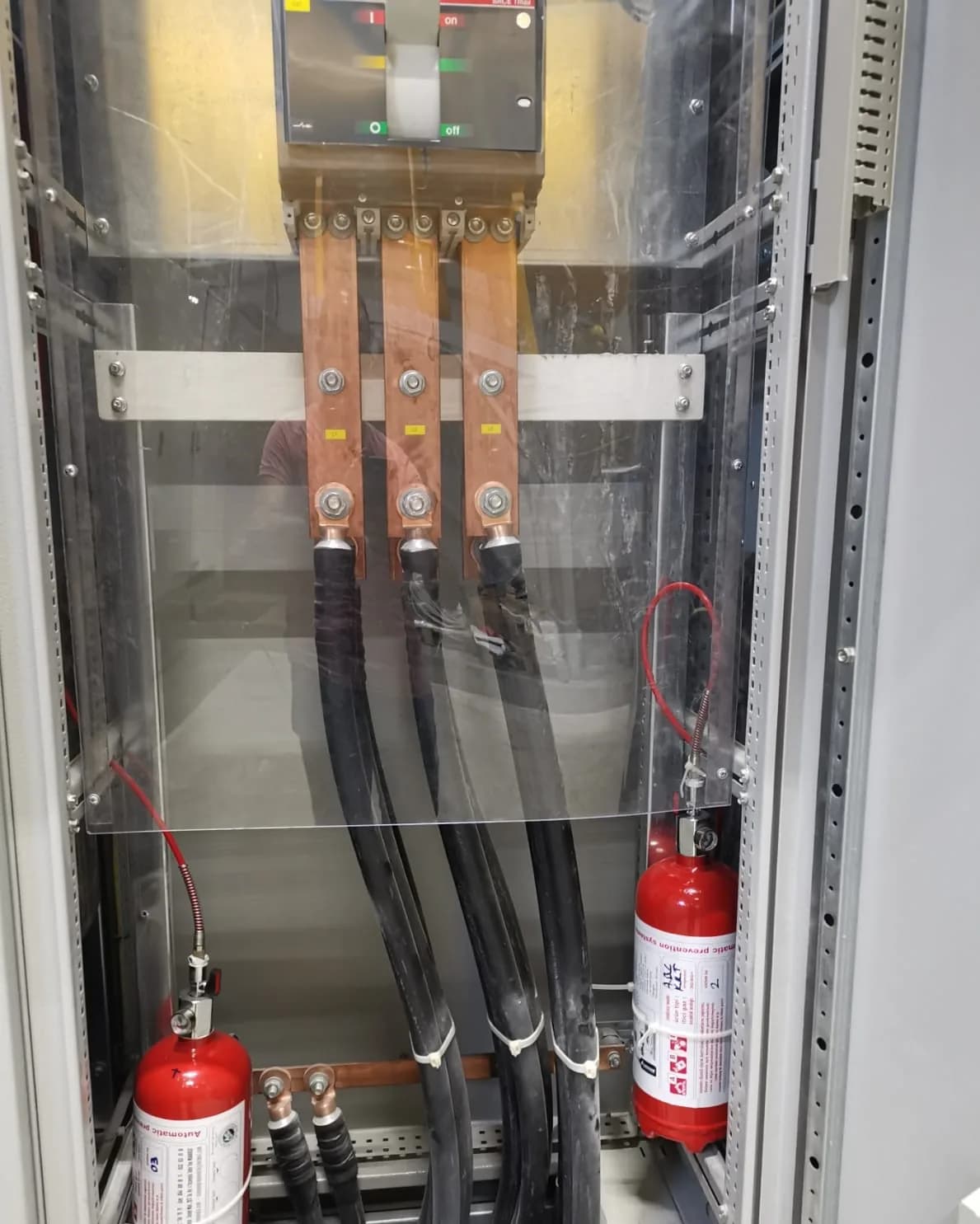 Fire-suppression equipment in an electrical panel