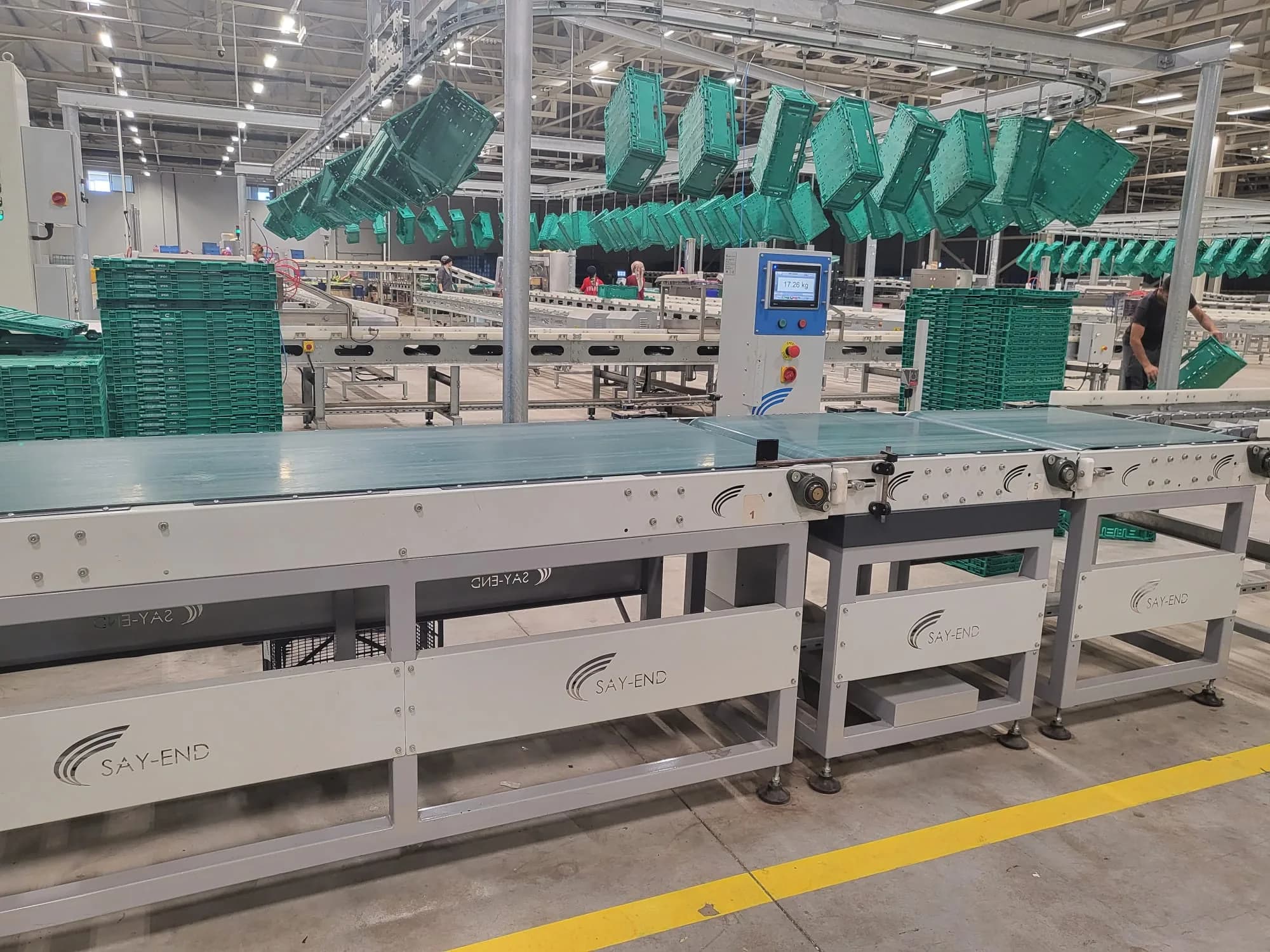 Conveyor weighing system and transport belt
