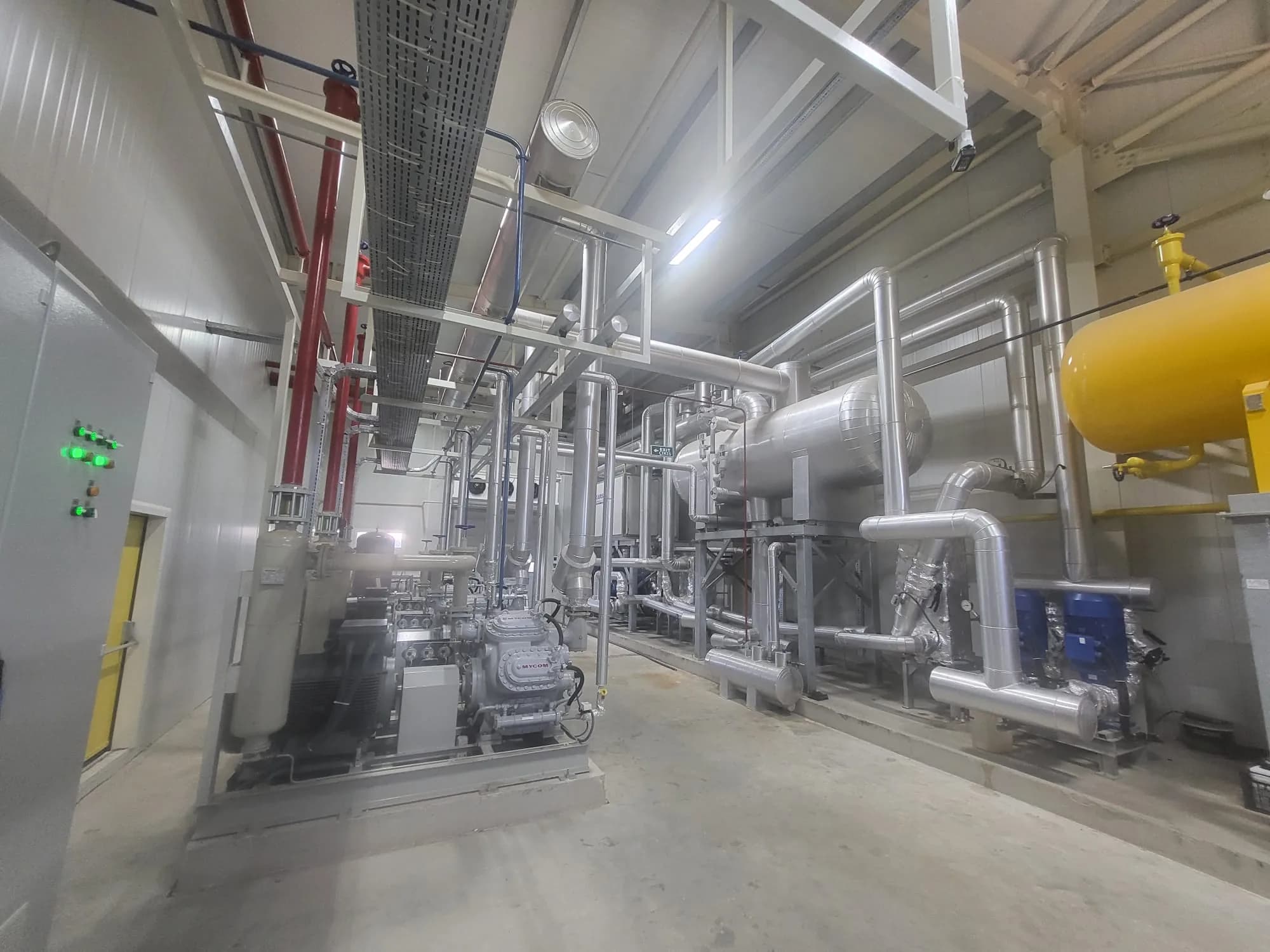 Mechanical services in the machine room